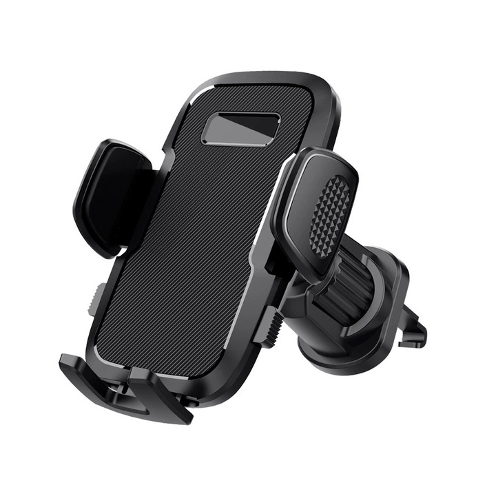 Autós telefontartó, univerzális, 360°-ban forgatható, fekete