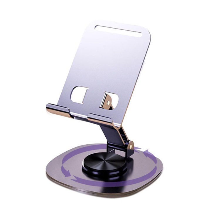 Telefon/tablet tartó, CeruleTree, állítható, multifunkcionális, ezüst, összecsukható