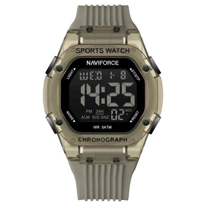 Naviforce 7113 Khaki Férfi Karóra – Többfunkciós, Letisztult Dizájn, Stopperóra, 5ATM Vízállóság