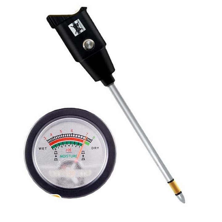 Detector de umiditate si pH pentru sol, Uudeals®, 150mm, negru