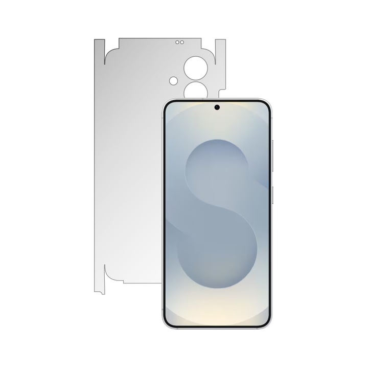 Folie Protectie Spate iSkinz AutoRegeneranta pentru Samsung Galaxy S25+ Plus - Invisible Skinz UHD, 360 Cut, Siliconica Ultra-Clear pentru Carcasa Spate si Laterale, Skin Adeziv Transparent