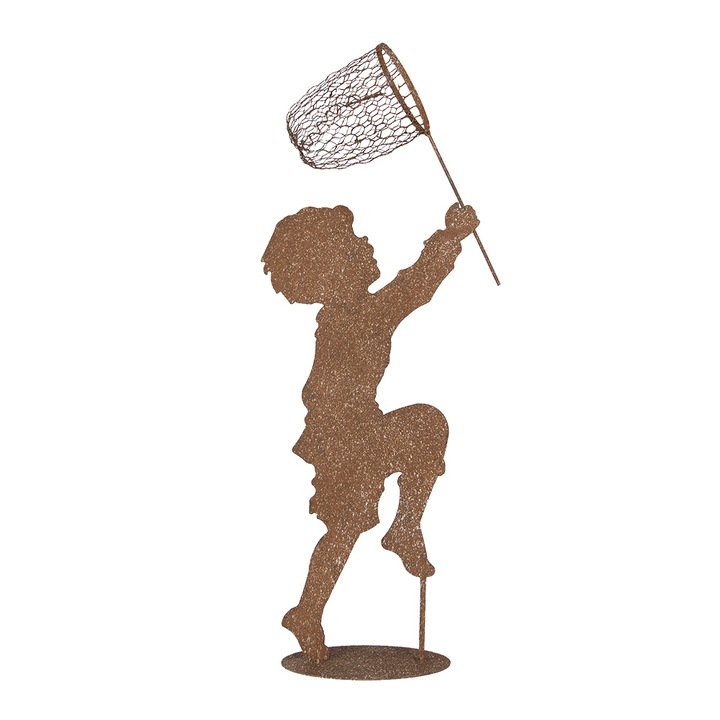 Кафява метална фигурка на момче 33x13x88 см