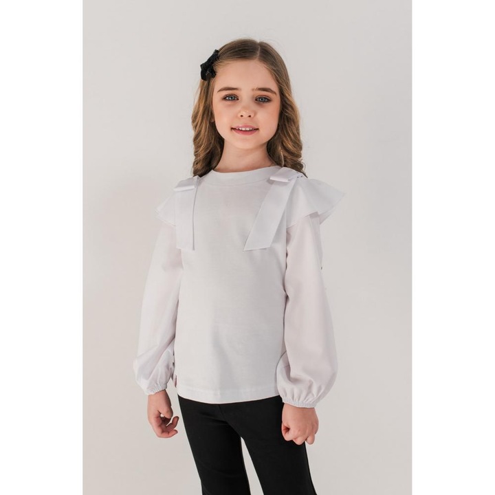 Bluza alba eleganta pentru fete, 9 ani, 134 cm