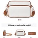 Geanta Dama Crossbody din Piele PU, 4 Compartimente, Curea Reglabila, Impermeabila, 22.5×18×8cm, Alb