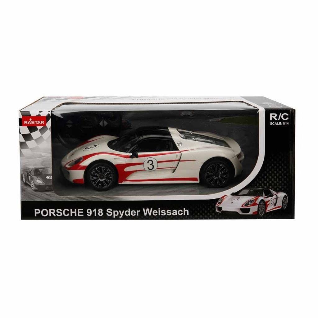Masinuta Rastar RC - Porsche 918 Spyder Weissach, alb, 1:14