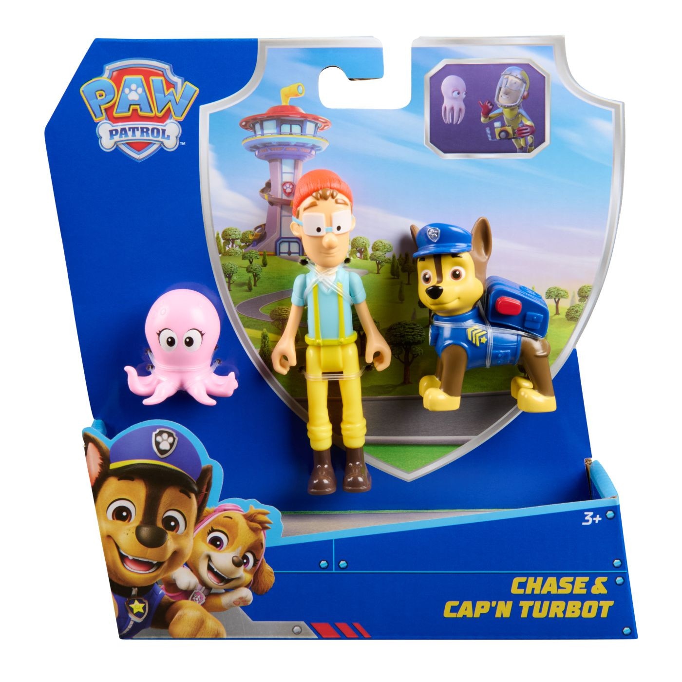 Set 3 figuine Paw Patrol - Chase si capitanul Turbot