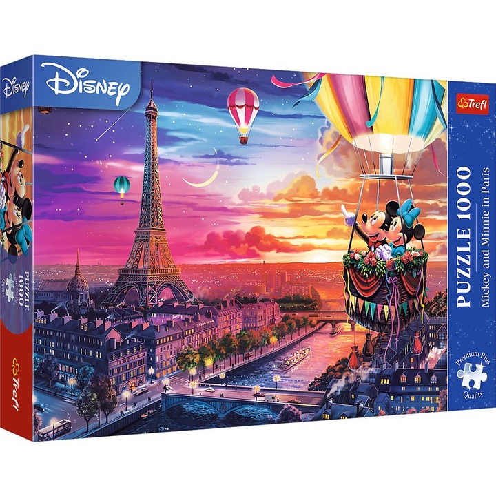 Puzzle Trefl Premium Plus - Disney, Mickey si Minnie in Paris, 1000 piese
