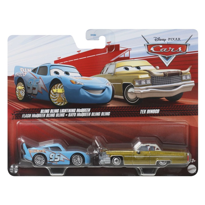 Комплект 2 колички Disney Cars 3 - McQueen Bling Bling Tex Dinoco