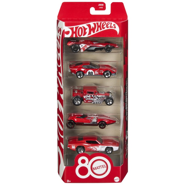 Set 5 masinute Hot Wheels, 80th Anniversary, 1:64