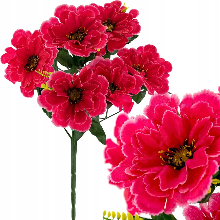 Buchet de crizanteme decorativ artificial flori artificiale vaza centru de masa 55cm roz