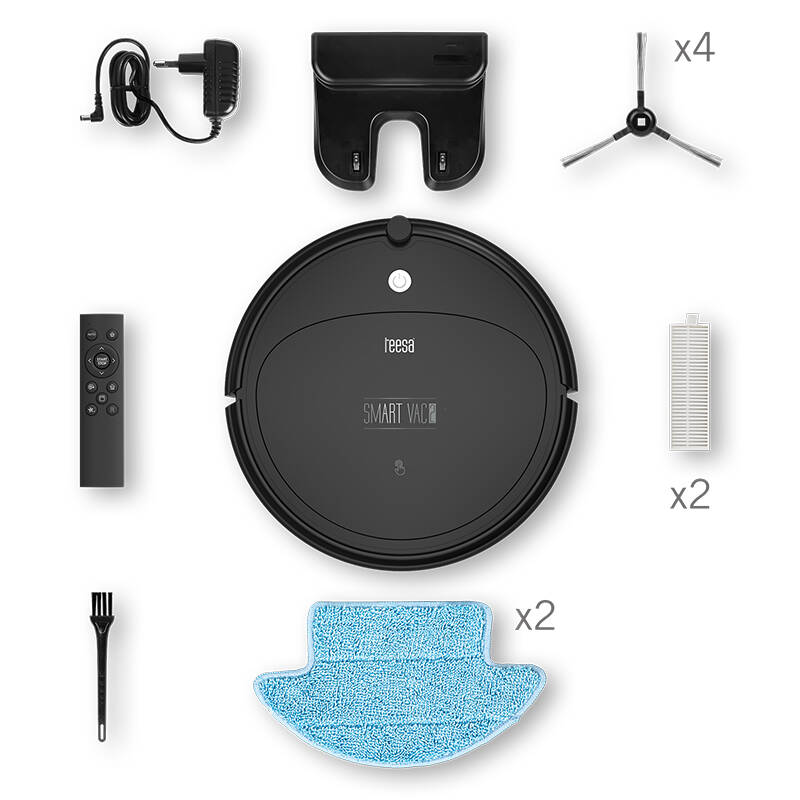 Aspirator Robot Teesa Smart VAC 2 Filtru Hepa Autonomie 90min 2000mAh Negru