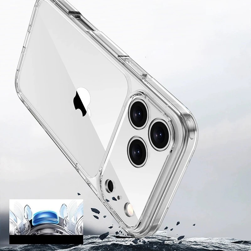 Carcasa transparenta rezistenta la socuri TPU PC pentru iPhone 17 Pro