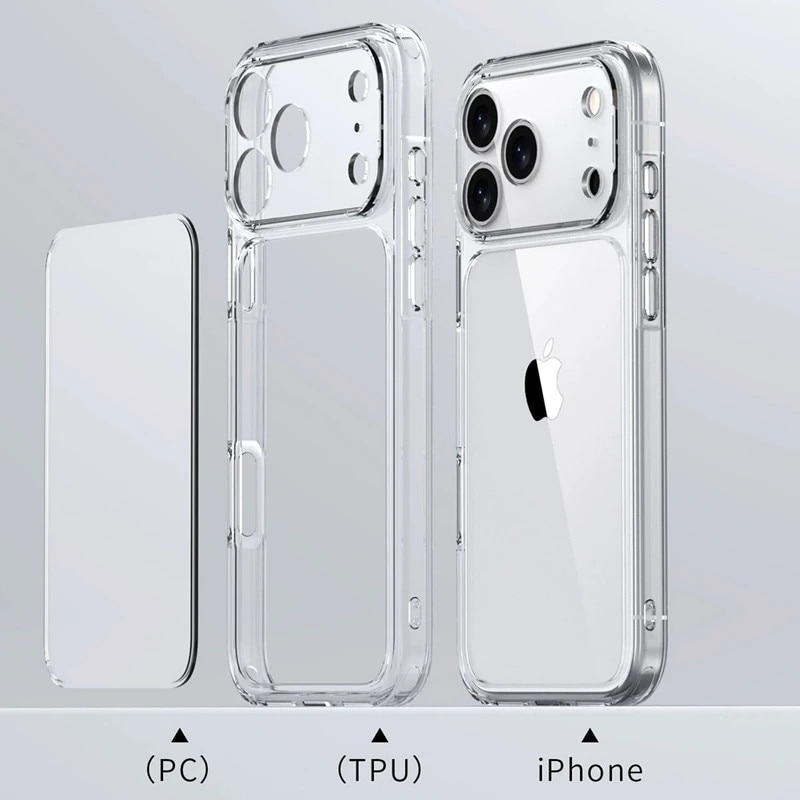Carcasa transparenta rezistenta la socuri TPU PC pentru iPhone 17 Pro