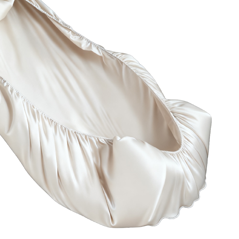 Pat Moale Cearsaf de pat cu elastic satin– Extrem de moale, ca matasea, alba ...