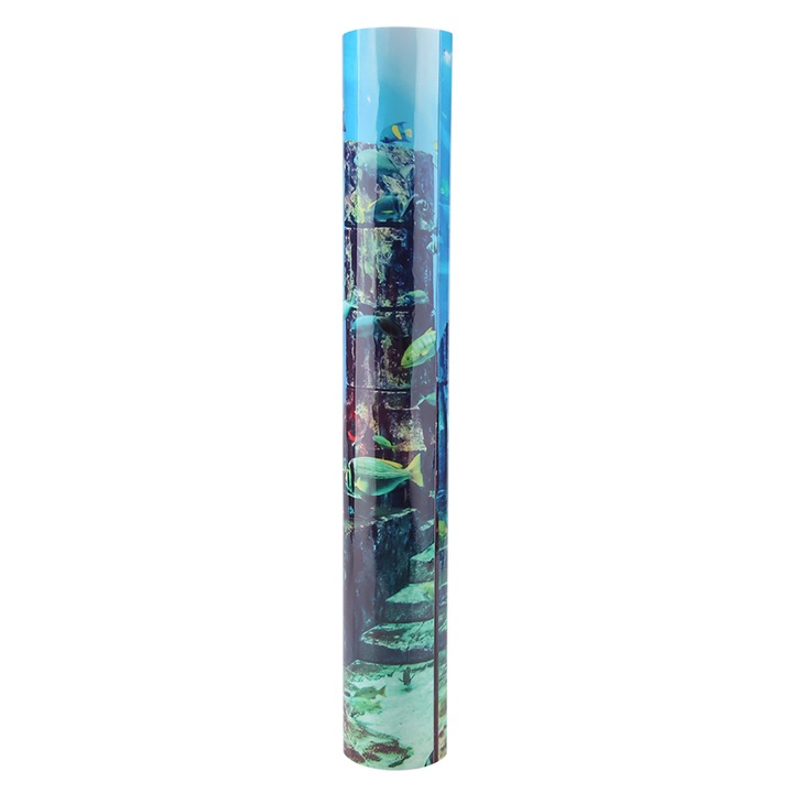Fundal Acvariu Coral, Stickere Decorative, 76x46cm, Multicolor