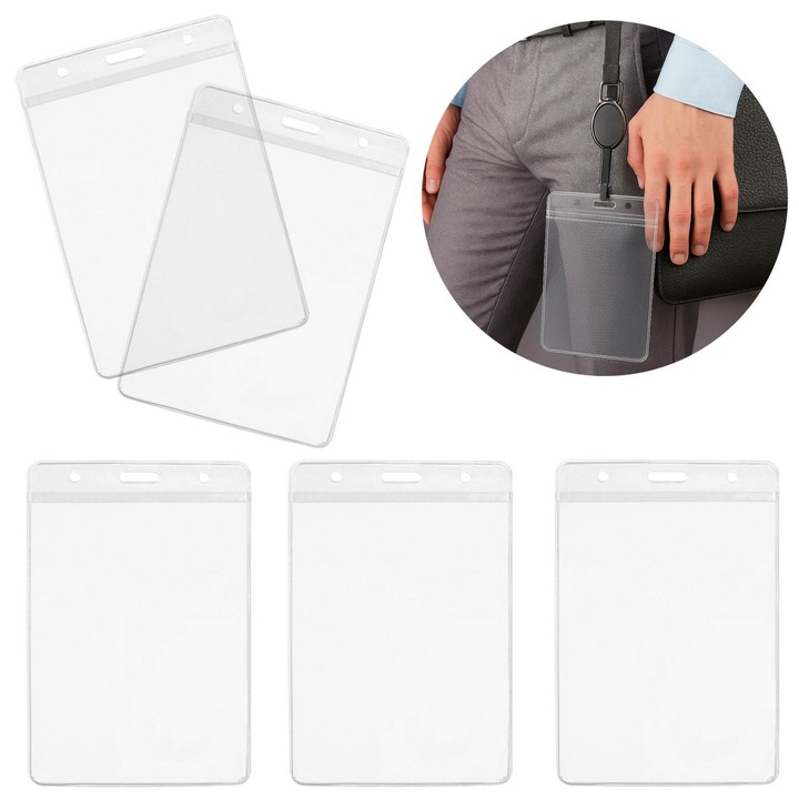 Set ecusoane transparente pentru legitimatie 10.5x13.3cm - 5buc