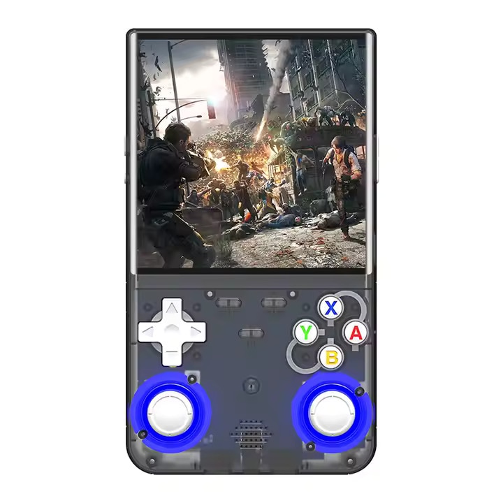 Consola Retro Portabila LUKETO® R36 Ultra, Ecran 4" IPS, Rezolutie 720x720, 64GB, 15000+ Jocuri, Suport Emulatoare Multiple, 1GB RAM, Wi-Fi 2.4GHz, Linux OS, Joystick Dual 3D RGB cu 7 Culori, Taste L/R Imbunatatite, Baterie 3000mAh, Design Compact, Negru