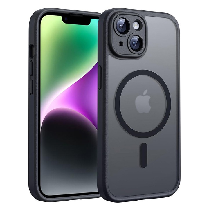 Husa pentru iPhone 14 - Techsuit PureFrost MagSafe - Frosted Black