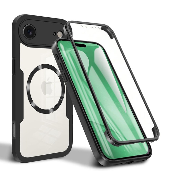 360 fokos csomag: iPhone 17 Air tok MagSafe Cover360 borítóval – előlap/hátlap – fekete