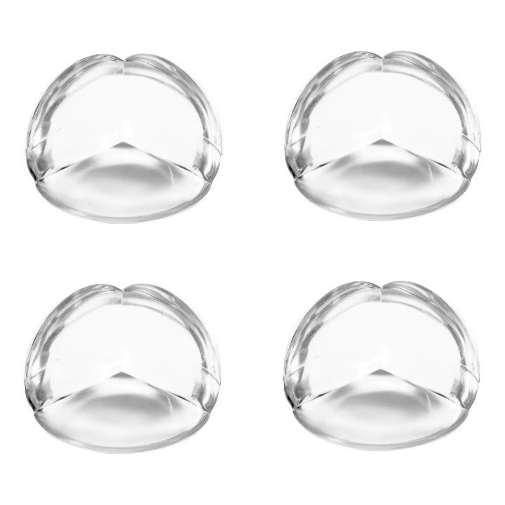 Комплект от 4 протектора за ъгли/ръбове на маса тип T, със самозалепващо покритие, лесни за монтаж, лесни за почистване, за различни видове мебели за предпазване на бебето от нараняване, 39x28 мм, прозрачни