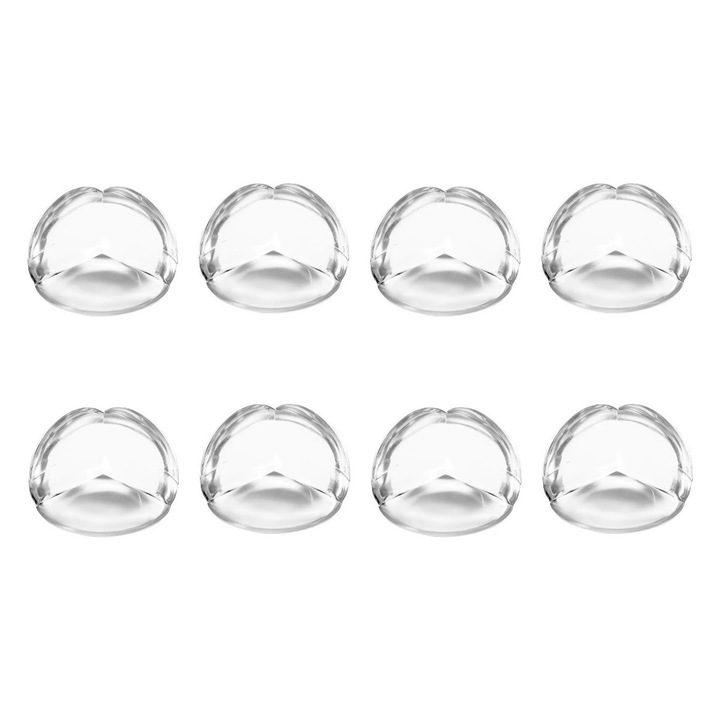 Комплект от 8 протектора за ъгли/ръбове на маса тип T, със самозалепващо покритие, лесни за монтаж, лесни за почистване, за различни видове мебели за предпазване на бебето от нараняване, 39x28 мм, прозрачни