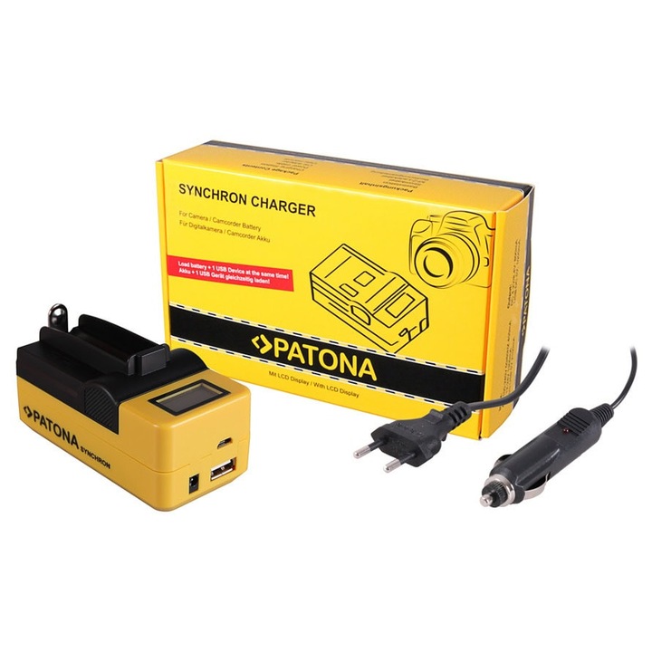 Patona LCD kijelzős töltő 18650 cella ICR18650-26F INR18650F1L NCR18650B US18650VTC5 US18650V - 4682