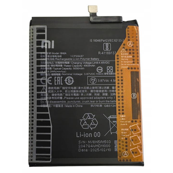 Baterie telefon, model BN5A, 4000mAh, 3.85V, pentru Xiaomi Redmi 10/Note 10 5G/POCO M3 Pro 5G