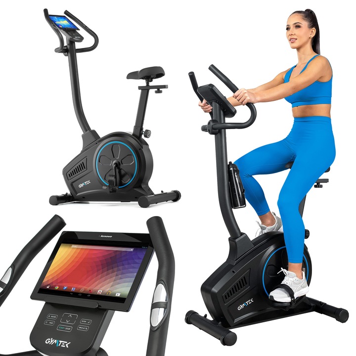 Bicicleta electromagnetica, Gymtek, XB2000, 150 kg, 16 nivele de rezistenta, 80x48x137 cm