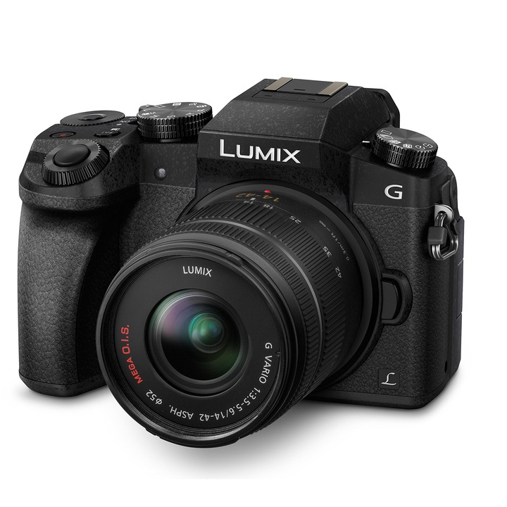 Panasonic Lumix G DMC-G70 fényképezőgép, 16MP, 7,5 cm-es OLED érintőképernyő, fekete
