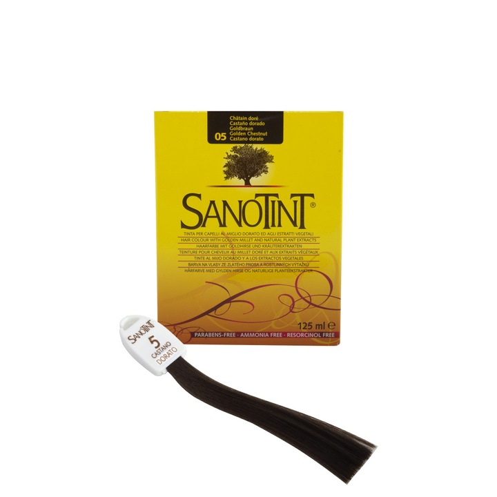 Vopsea de par SanoTint Classic cu ulei de mei auriu si extracte din plante - 125 ml. (Culoare: Golden Chestnut)