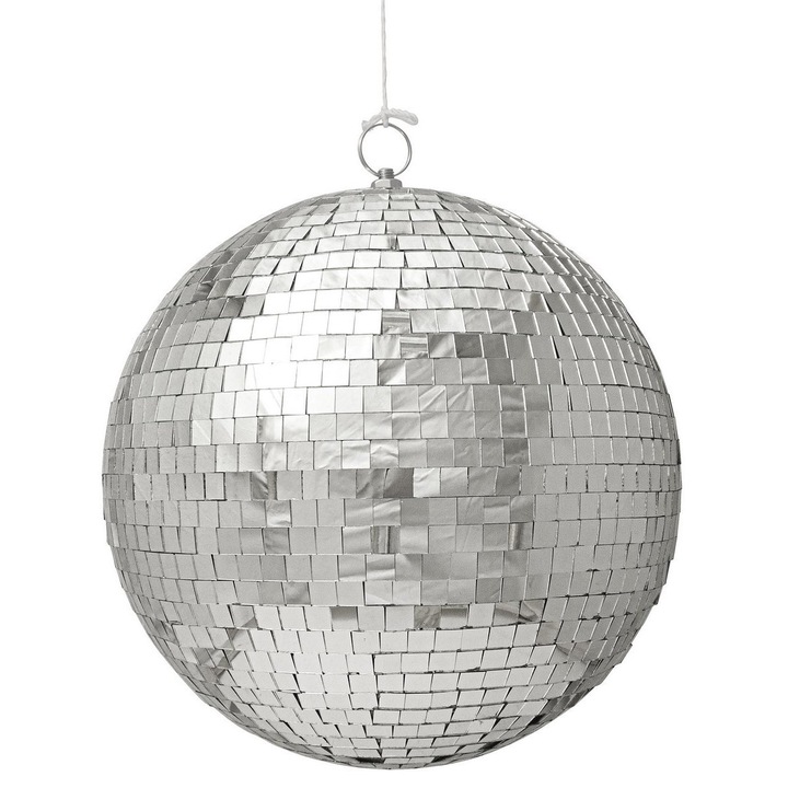 Set 4 globuri brad Craciun polistiren argintiu Ø25 cm