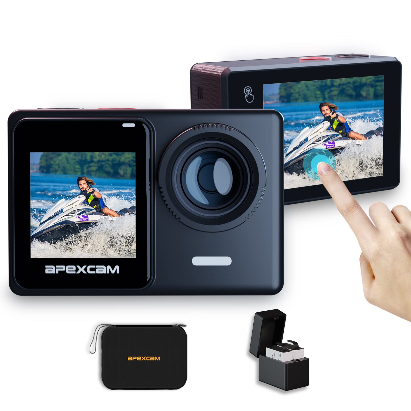 生活雑貨 apexcam Apexcam アクションカメラ 4K 2000万画素 WiFi搭載