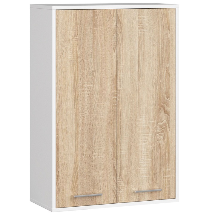 Dulap suspendat, AKORD, model H934, 2 usi, alb, stejar Sonoma, 16mm