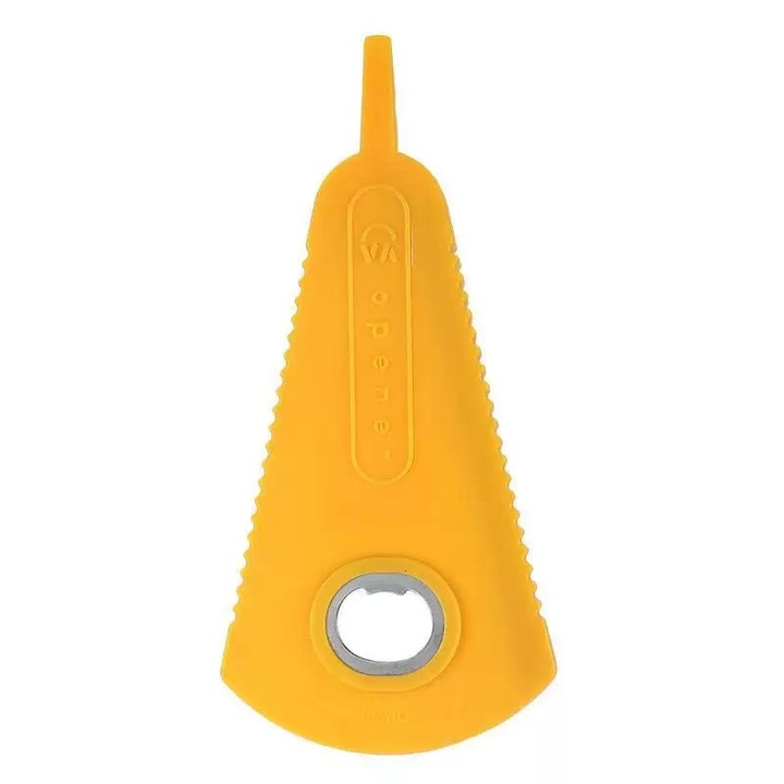 Többfunkciós háztartási palacknyitó, csavaros kupaknyitó, konzervnyitó (sárga)