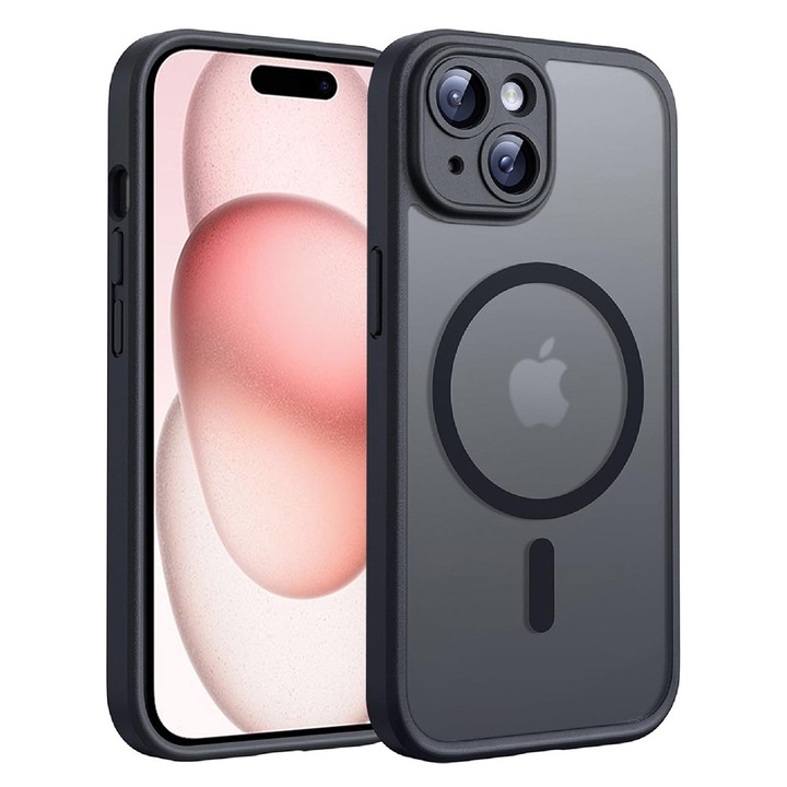 Husa pentru iPhone 15 - Techsuit PureFrost MagSafe - Frosted Black
