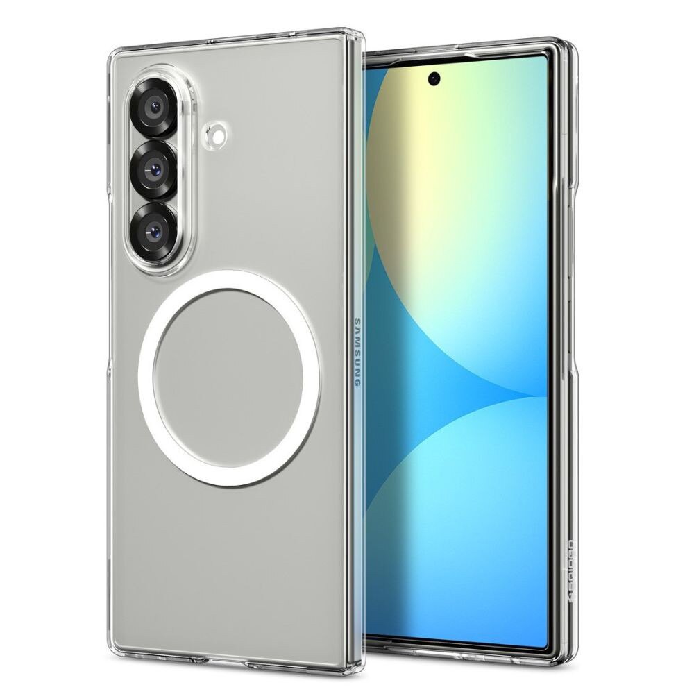 Husa Protectie Compatibila cu Air Skin MagSafe (ACS09545), Spigen, Samsung Galaxy Z Fold7 - Crystal Clear / White