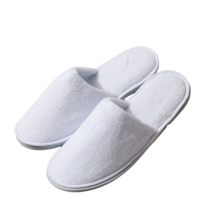 Vastag frottír hotelpapucs szett 10 mm-es talppal, Palace Confort, 100 darabos, univerzális méret, Speciális Alsónemű, Fehér