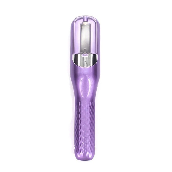 Dispozitiv de reparare a varfurilor despicate, indreptare par, tehnologie cu ioni negativi, 500 mAh, violet, 24.8x5.3x5cm