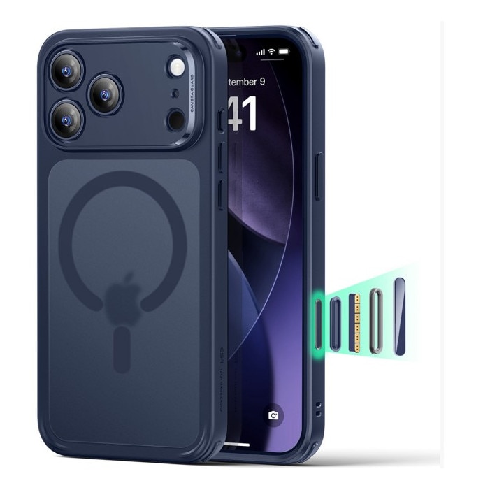 Husa ESR Classic HaloLock Compatibila Cu iPhone 17 Pro Max, Functie MagSafe, Protectie La Camera, Colturi Intarite, Frost Blue