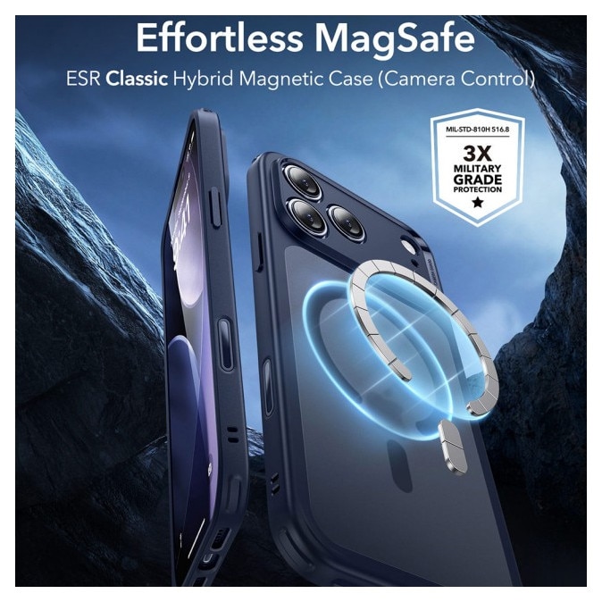 Husa ESR Classic HaloLock Compatibila Cu iPhone 17 Pro Max, Functie MagSafe, Protectie La Camera, Colturi Intarite, Frost Blue