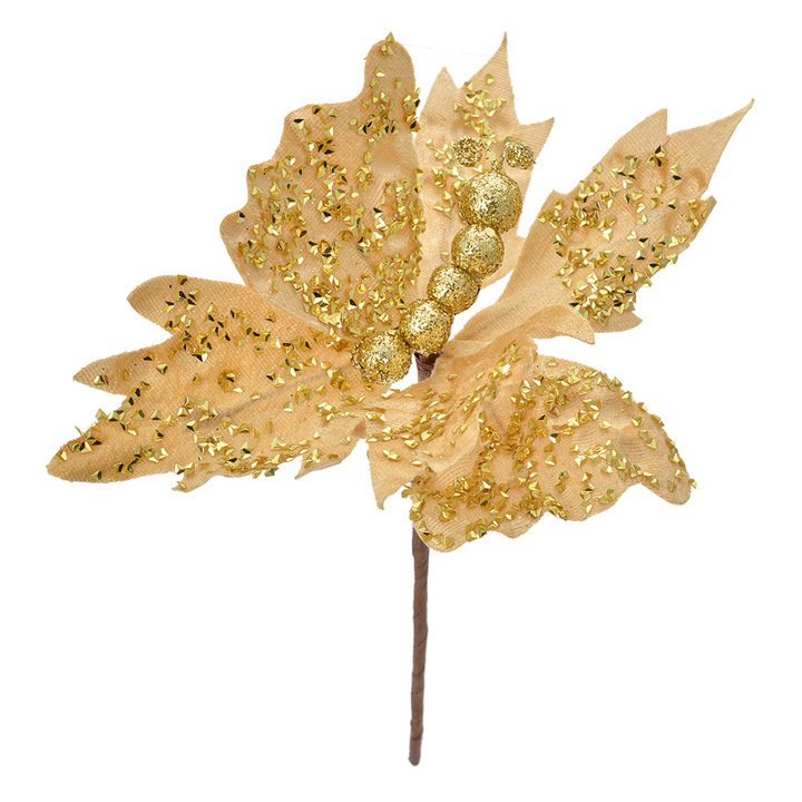 Floare artificiala Craciun aurie 20x4x25 cm