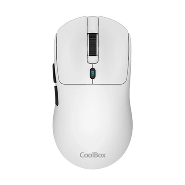 Mouse wireless CoolBox W03 alb, 10000 dpi, ergonomic, senzor optic