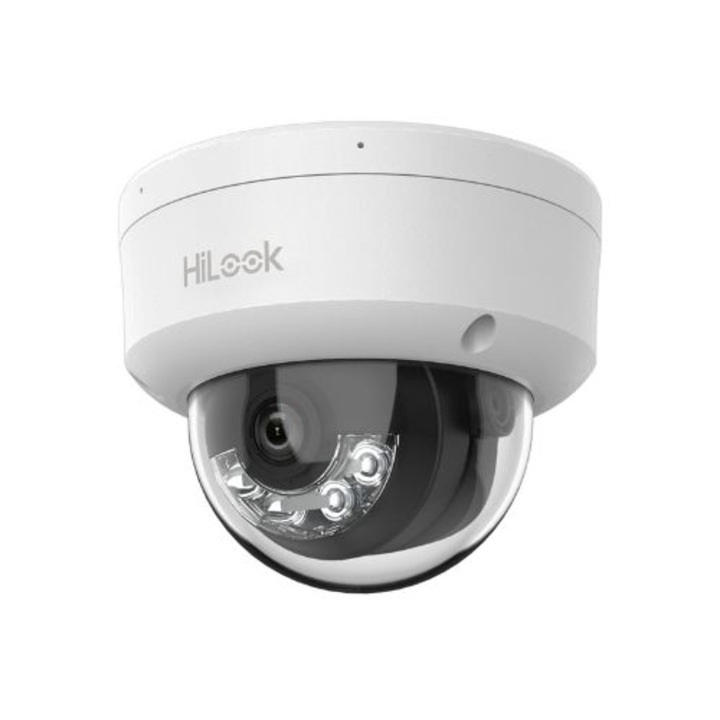 Camera supraveghere IP HiLook Hikvision IPC-D140HA-LUC, Smart Hybrid Light, 4MP, 2.8mm, iluminare duala 20m, microfon, PoE