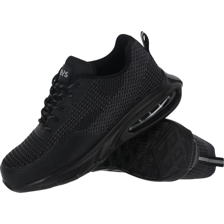 Könnyű munkacipő, Reis, acélbetétes orrmerevítővel, SB FO SR, BRHARBOR Fekete 45