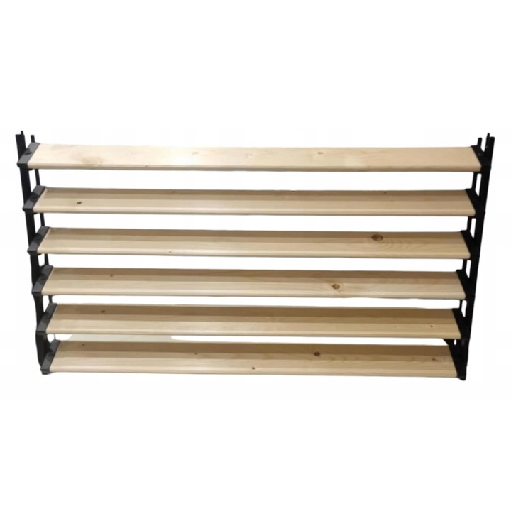 Set 6 scanduri mobile din lemn de brad pentru jaluzele, natur, 120x9.5x2cm