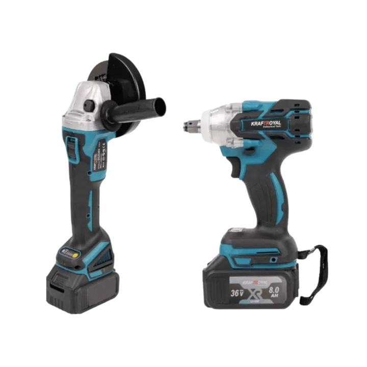Set Cheie de Impact 2 in 1 si Flex Top Helper, Cu 2 Acumulatori, 36V, 8Ah