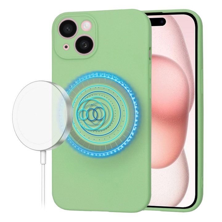 Husa Protectie Compatibila cu iPhone 15, Tim, Mint Green