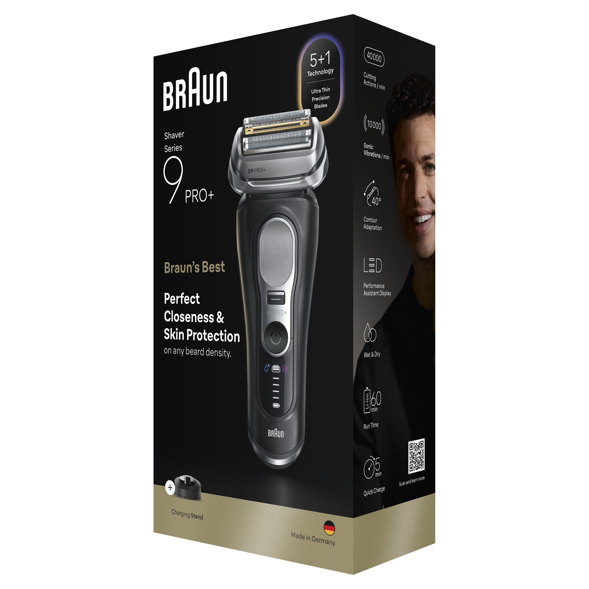 Aparat electric de ras Braun Seria 9 PRO+ 9610S, Lame de precizie Aparat electric de ras Braun Seria 9 PRO+ 9610S, Lame de precizie