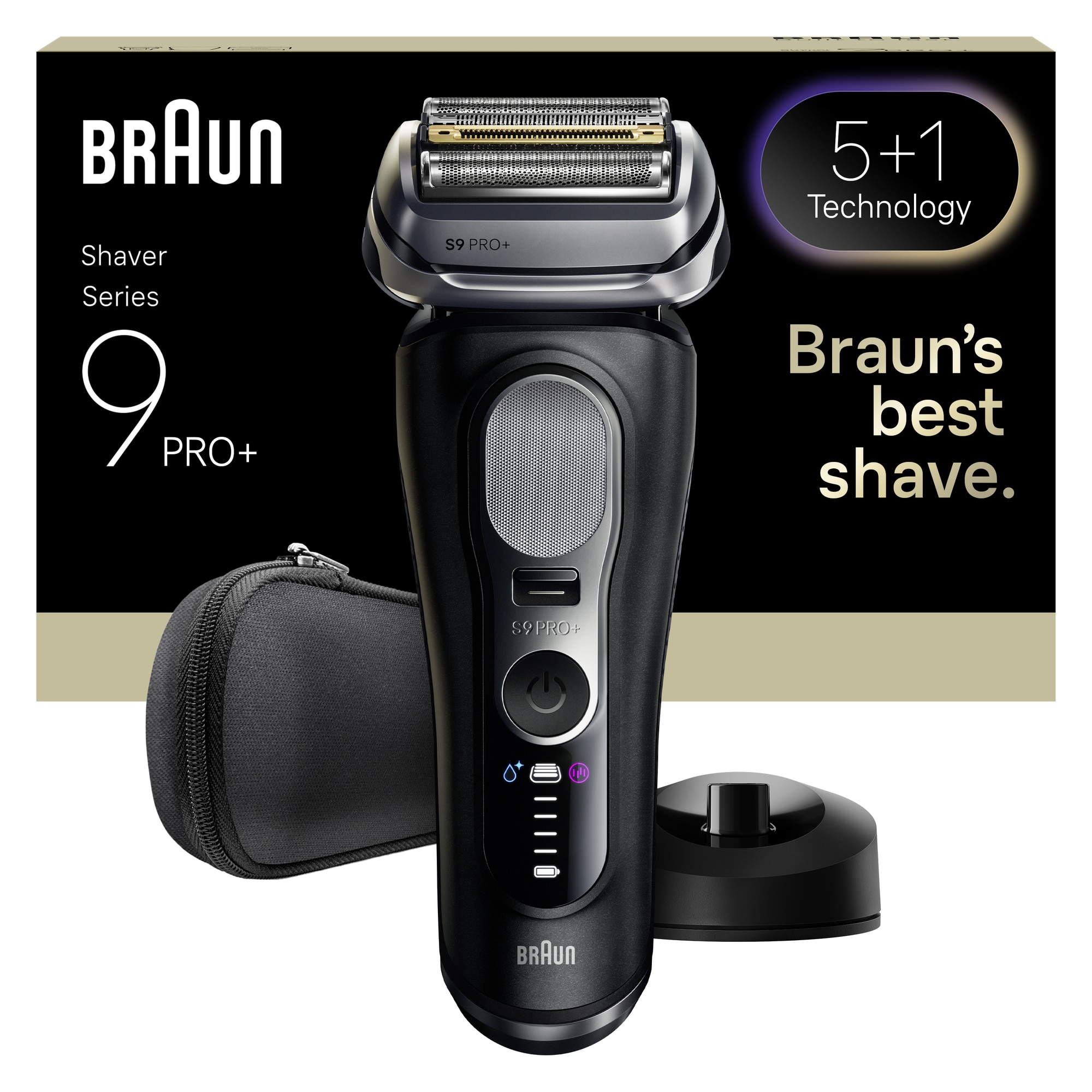 Aparat electric de ras Braun Seria 9 PRO+ 9610S, Lame de precizie Ultra-Subtiri 5+1, Pro Sensoadapt, Autonomie pana la 60 de minute, Suport de incarcare, Utilizare umeda/uscata, Ne