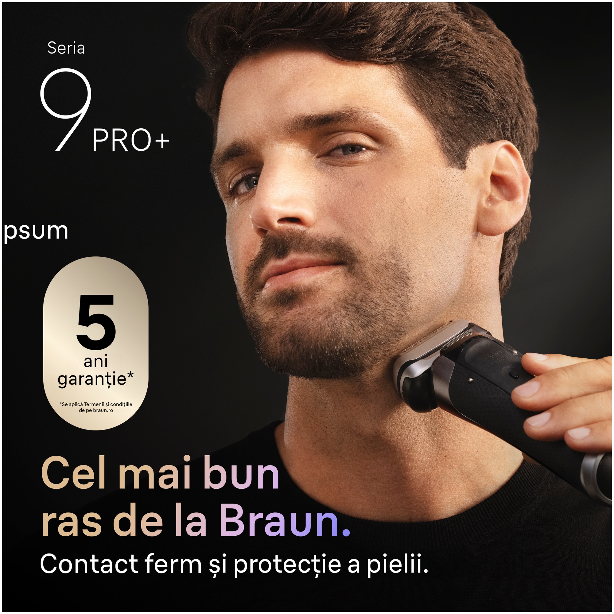Aparat electric de ras Braun Seria 9 PRO+ 9675CC, Lame de precizie